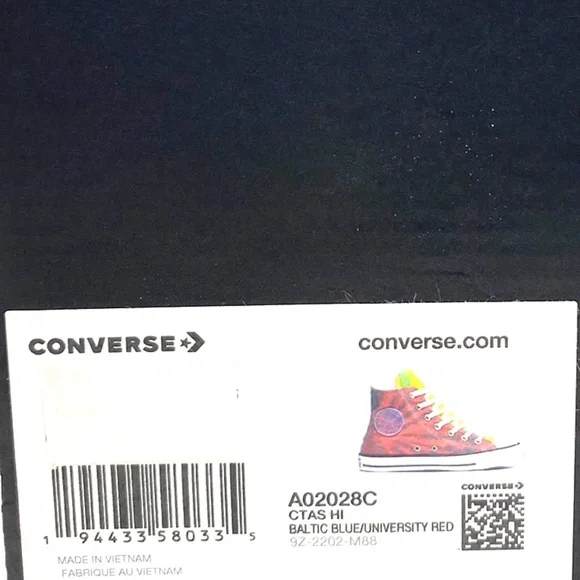 Converse Ctas High Top Shoes Skate For Women Canvas Multicolor Sneakers A02028C - Picture 8 of 9